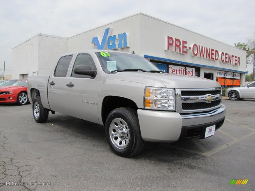 2007 Silverado 1500 LS Crew Cab - Silver Birch Metallic / Dark Titanium Gray photo #1