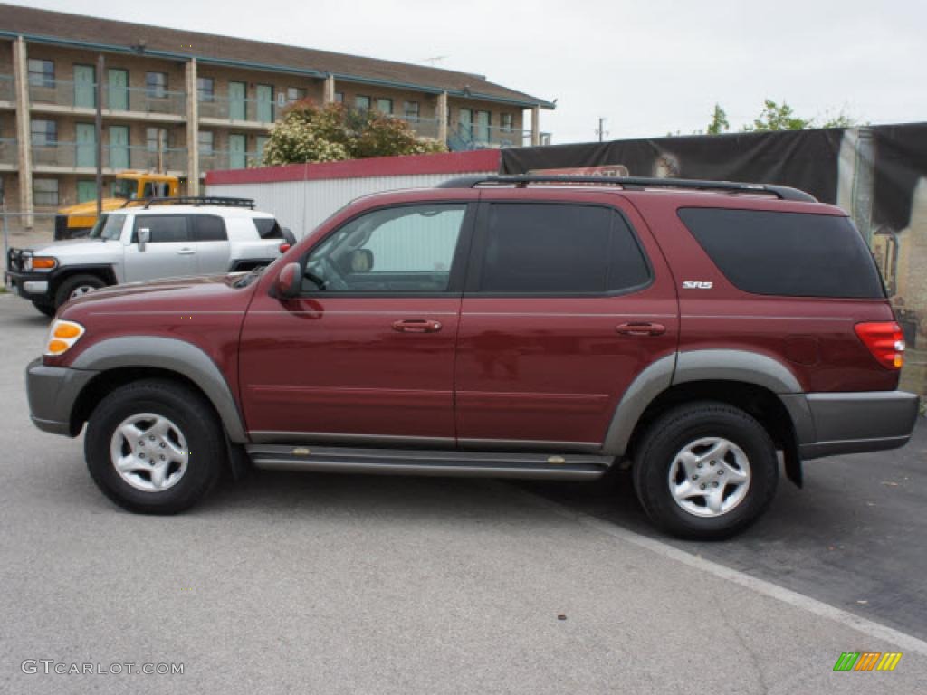 2003 Sequoia SR5 - Salsa Red Pearl / Charcoal photo #2