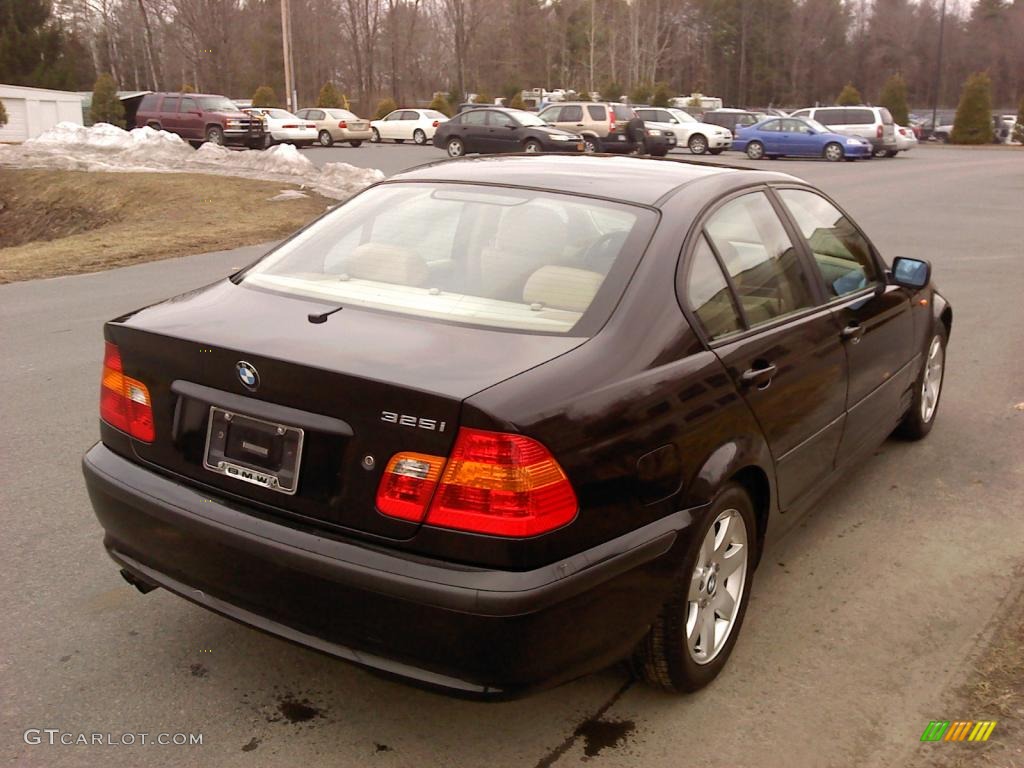 2002 3 Series 325i Sedan - Jet Black / Sand photo #6