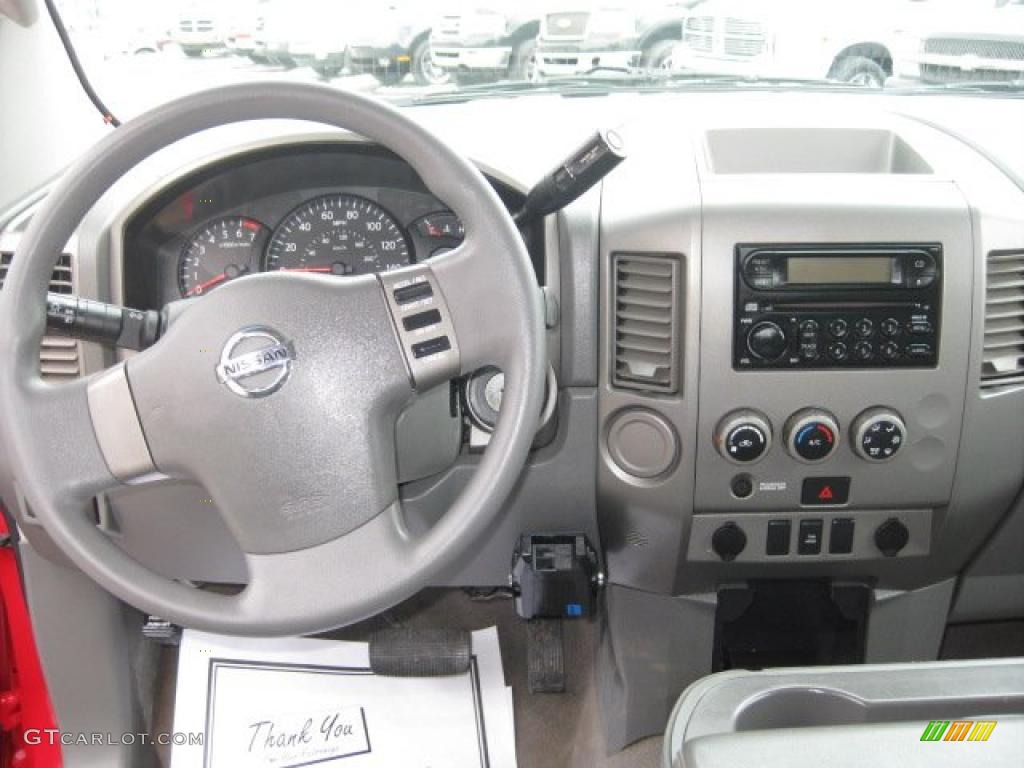 2005 Titan XE King Cab - Red Alert / Graphite/Titanium photo #3