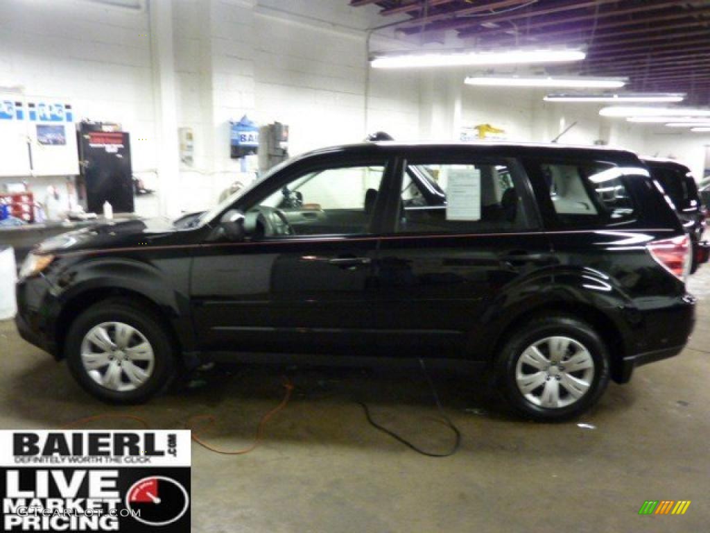 2009 Forester 2.5 X - Obsidian Black Pearl / Black photo #1