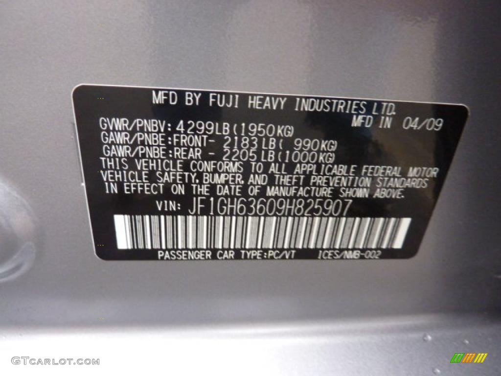 2009 Subaru Impreza Outback Sport Wagon Info Tag Photo #47412077