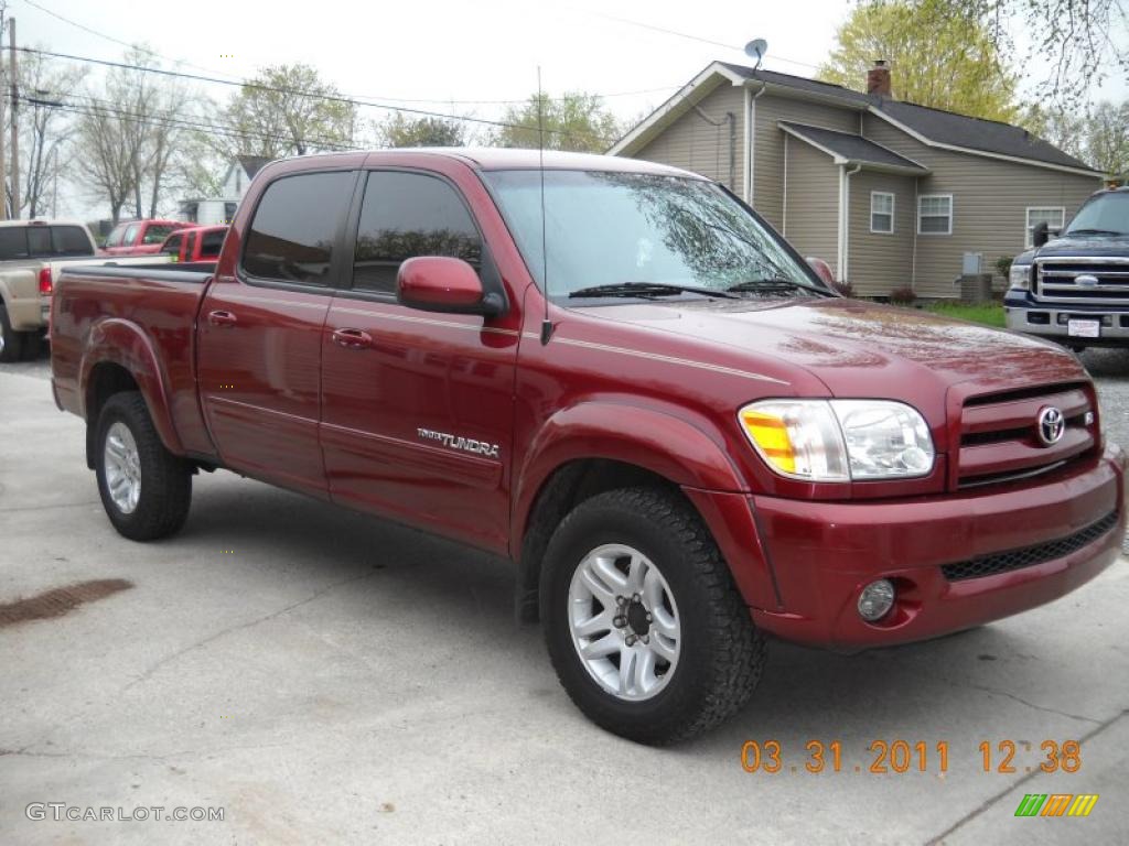 2005 Tundra Limited Double Cab 4x4 - Salsa Red Pearl / Light Charcoal photo #2