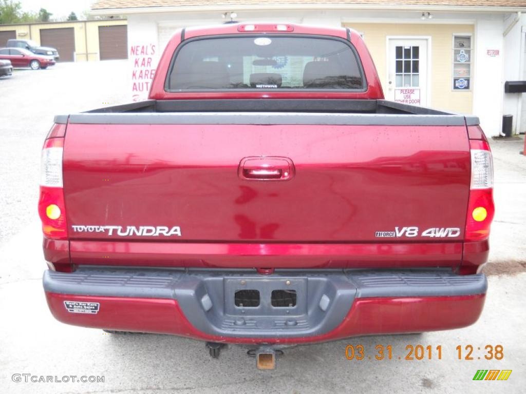 2005 Tundra Limited Double Cab 4x4 - Salsa Red Pearl / Light Charcoal photo #5
