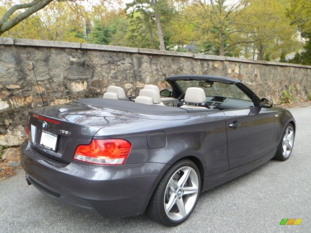 2008 1 Series 135i Convertible - Sparkling Graphite Metallic / Taupe photo #10