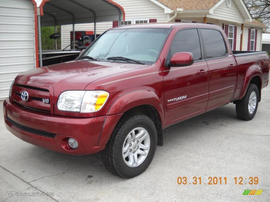 2005 Tundra Limited Double Cab 4x4 - Salsa Red Pearl / Light Charcoal photo #9