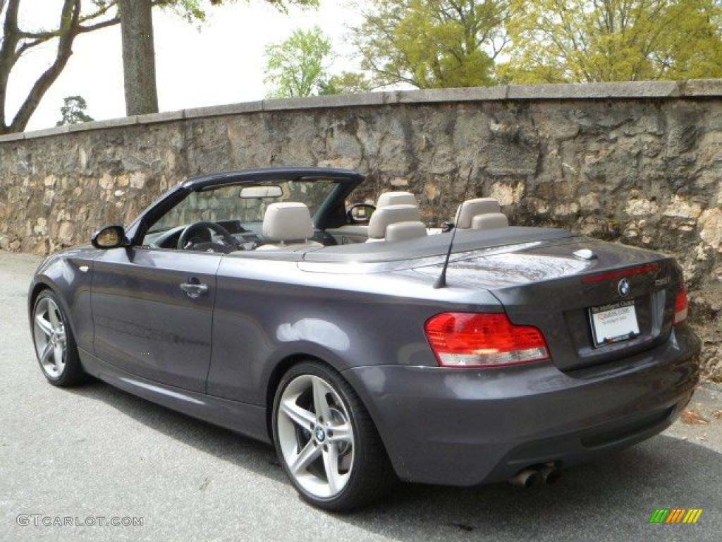 2008 1 Series 135i Convertible - Sparkling Graphite Metallic / Taupe photo #16