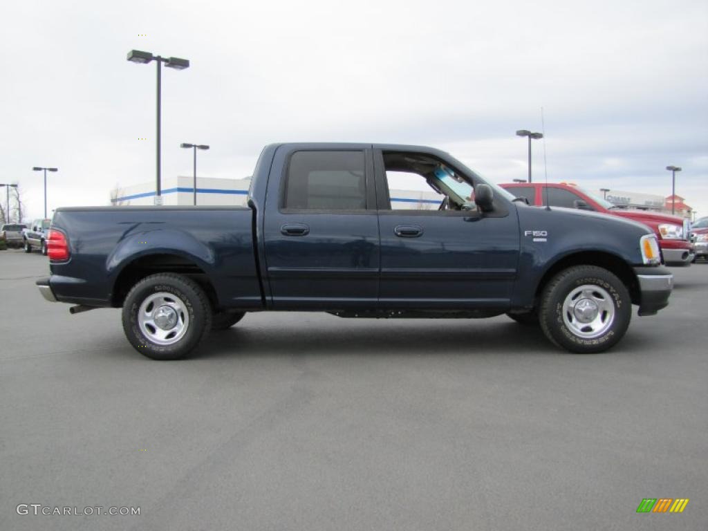 True Blue Metallic 2003 Ford F150 XLT SuperCrew Exterior Photo #47413724