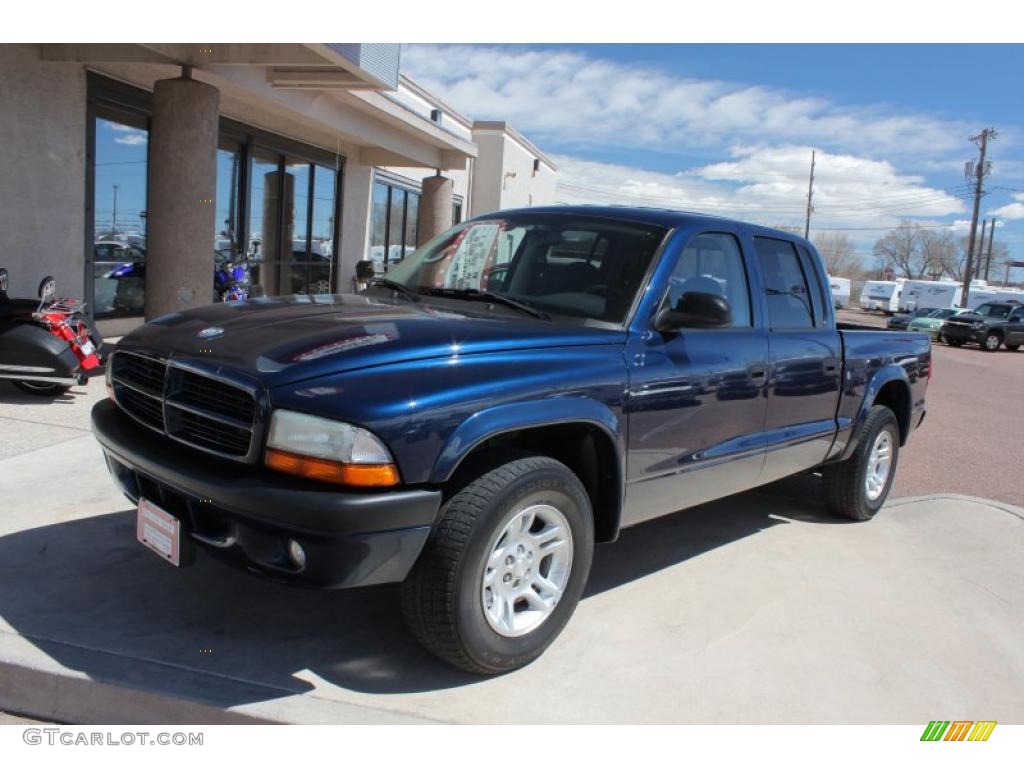 2003 Dakota Sport Quad Cab - Patriot Blue Pearl / Dark Slate Gray photo #22