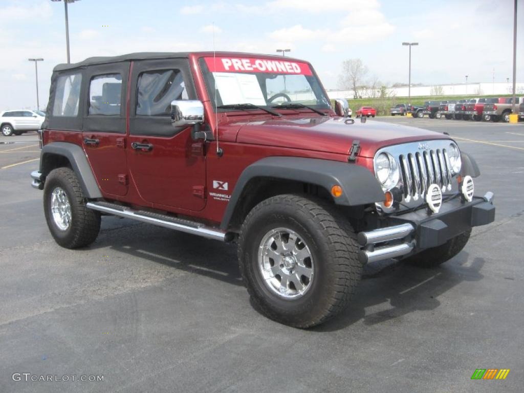 Red Rock Crystal Pearl 2008 Jeep Wrangler Unlimited X 4x4 Exterior Photo #47414480