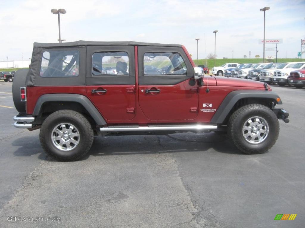 Red Rock Crystal Pearl 2008 Jeep Wrangler Unlimited X 4x4 Exterior Photo #47414498