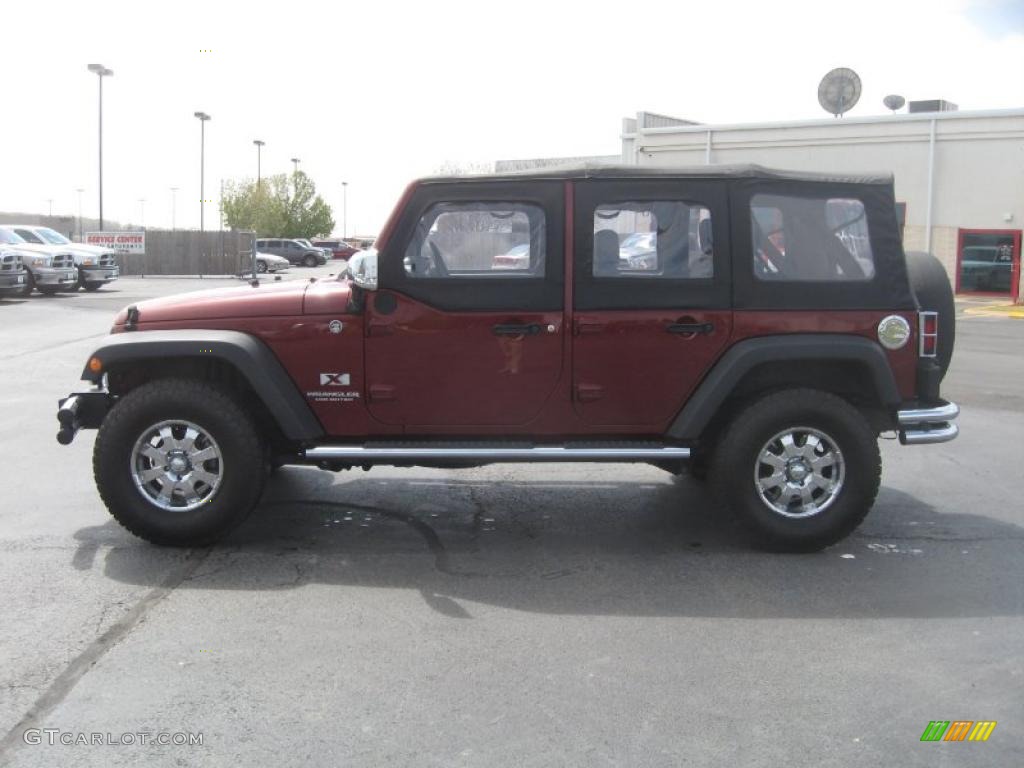 Red Rock Crystal Pearl 2008 Jeep Wrangler Unlimited X 4x4 Exterior Photo #47414561