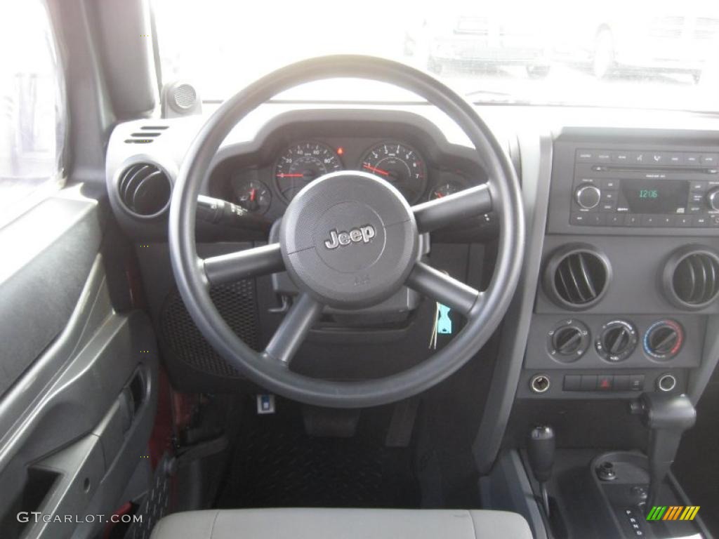 2008 Jeep Wrangler Unlimited X 4x4 Dark Slate Gray/Med Slate Gray Steering Wheel Photo #47414573