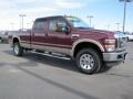 2008 Dark Toreador Red Ford F350 Super Duty Lariat Crew Cab 4x4  photo #4