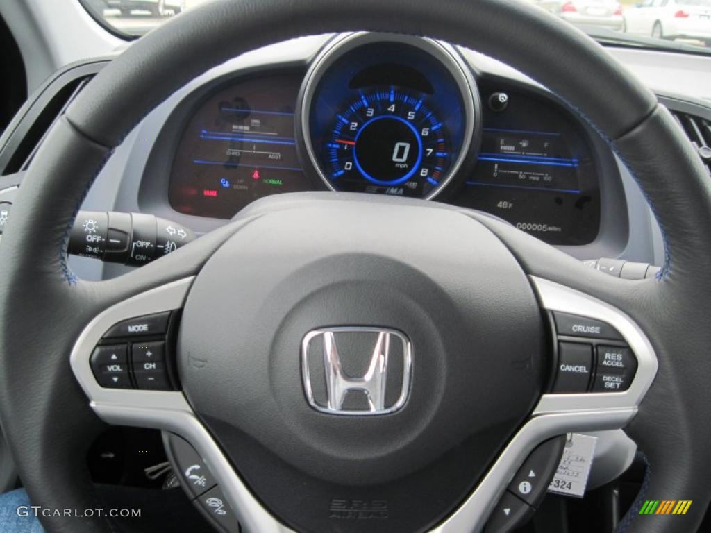 2011 Honda CR-Z EX Sport Hybrid Gray Fabric Steering Wheel Photo #47415416