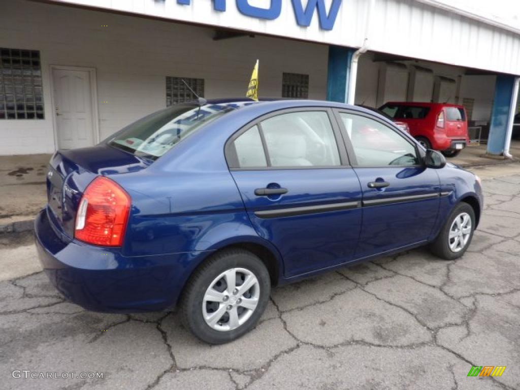 2009 Accent GLS 4 Door - Dark Sapphire Blue / Gray photo #10