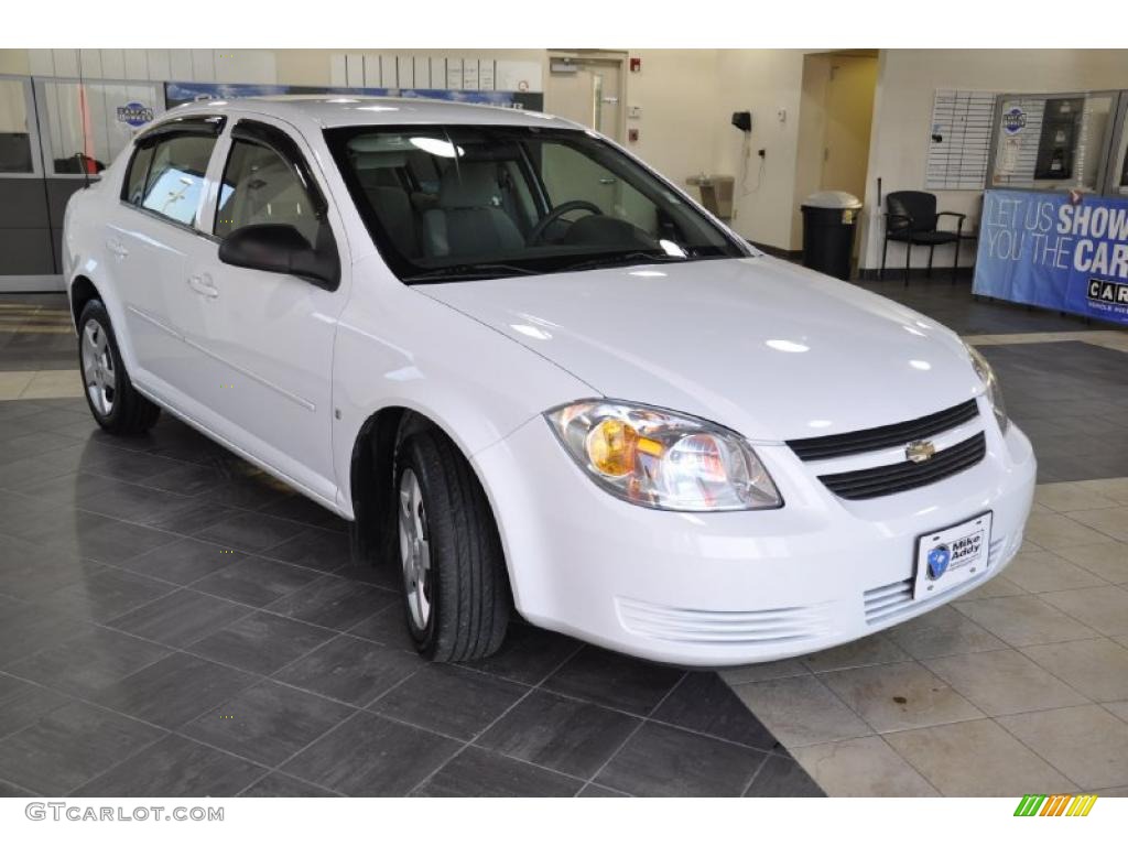 2007 Cobalt LS Sedan - Summit White / Gray photo #4