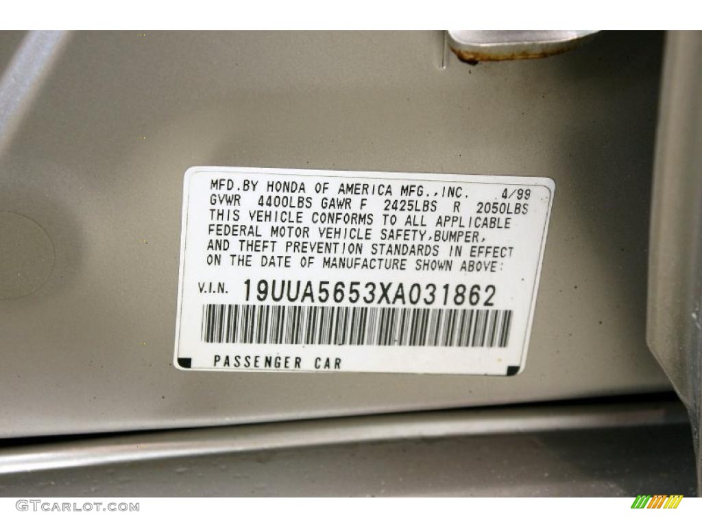 1999 Acura TL 3.2 Info Tag Photo #47418869