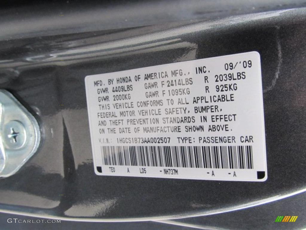 2010 Accord Color Code NH737M for Polished Metal Metallic Photo #47423784