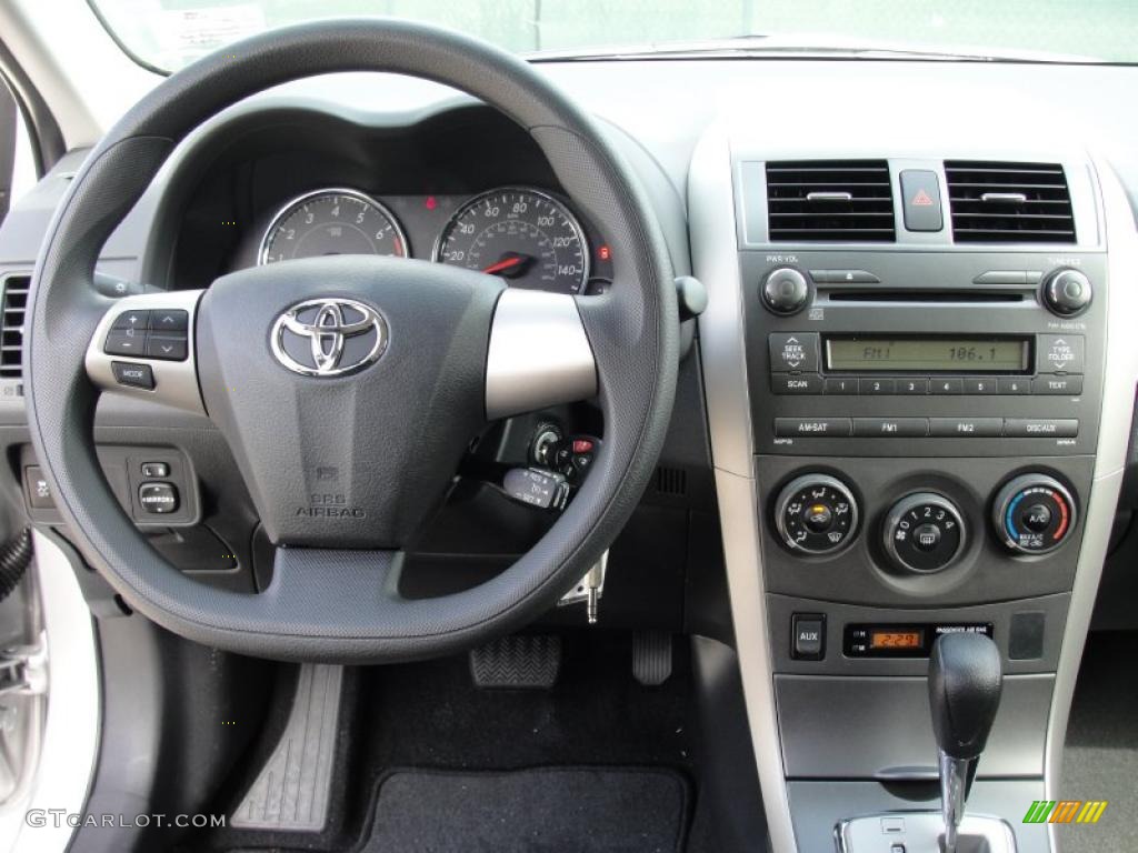 2011 Toyota Corolla S Dark Charcoal Steering Wheel Photo #47425758