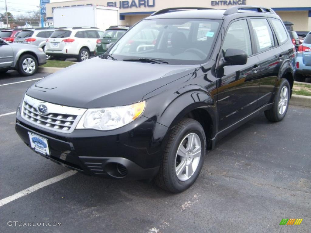 2011 Forester 2.5 X - Obsidian Black Pearl / Platinum photo #1