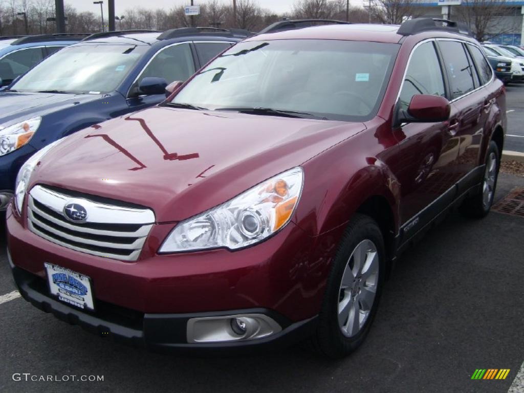 2011 Outback 2.5i Premium Wagon - Ruby Red Pearl / Warm Ivory photo #1