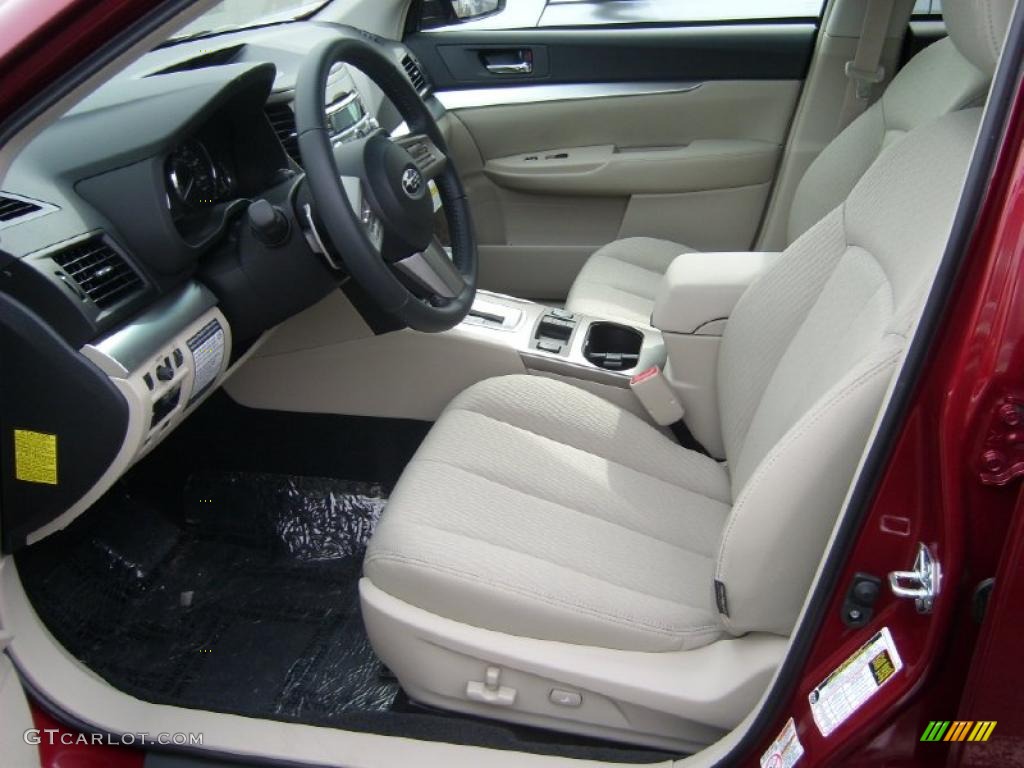 2011 Outback 2.5i Premium Wagon - Ruby Red Pearl / Warm Ivory photo #2