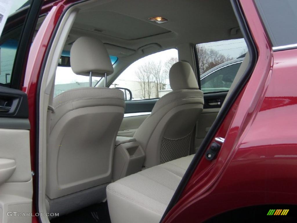 2011 Outback 2.5i Premium Wagon - Ruby Red Pearl / Warm Ivory photo #3