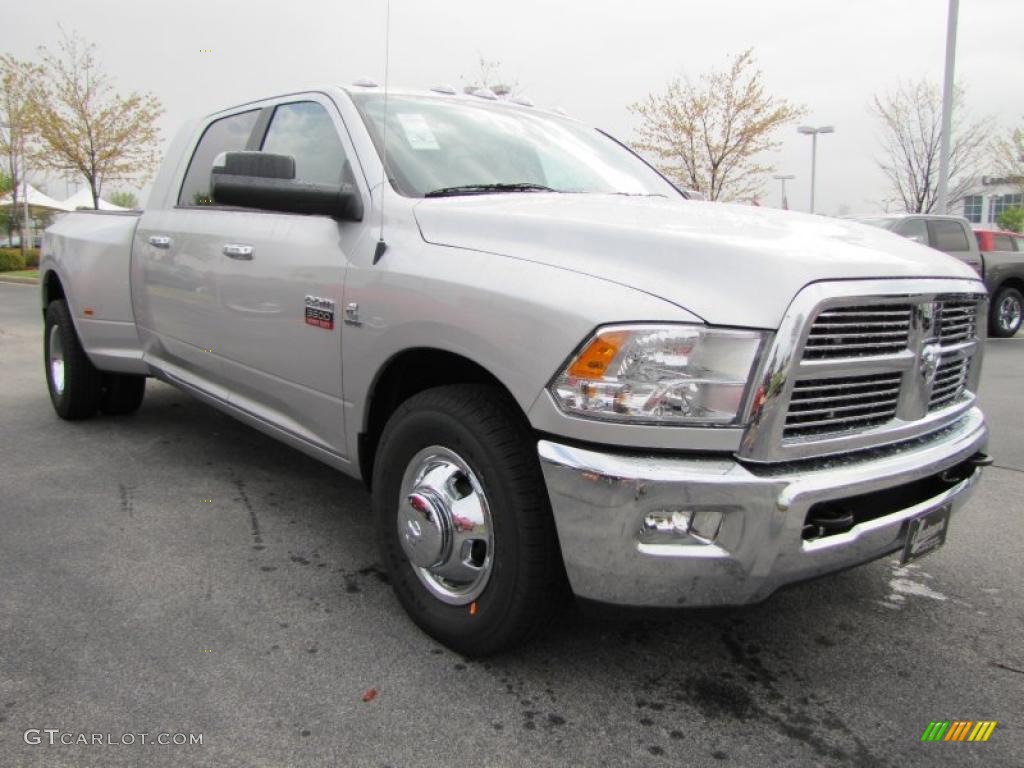 Bright Silver Metallic 2011 Dodge Ram 3500 HD Big Horn Mega Cab Dually Exterior Photo #47430615