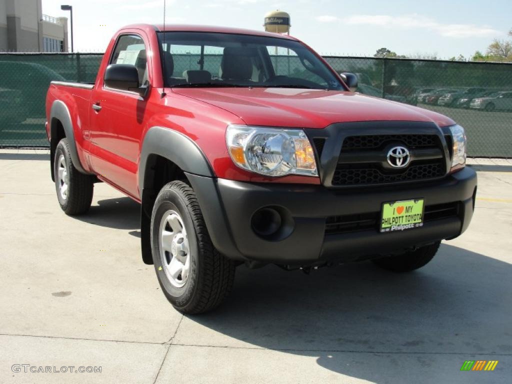 2011 Tacoma Regular Cab 4x4 - Barcelona Red Metallic / Graphite Gray photo #1