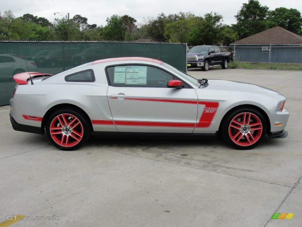 Ingot Silver Metallic/Race Red 2012 Ford Mustang Boss 302 Laguna Seca Exterior Photo #47432769