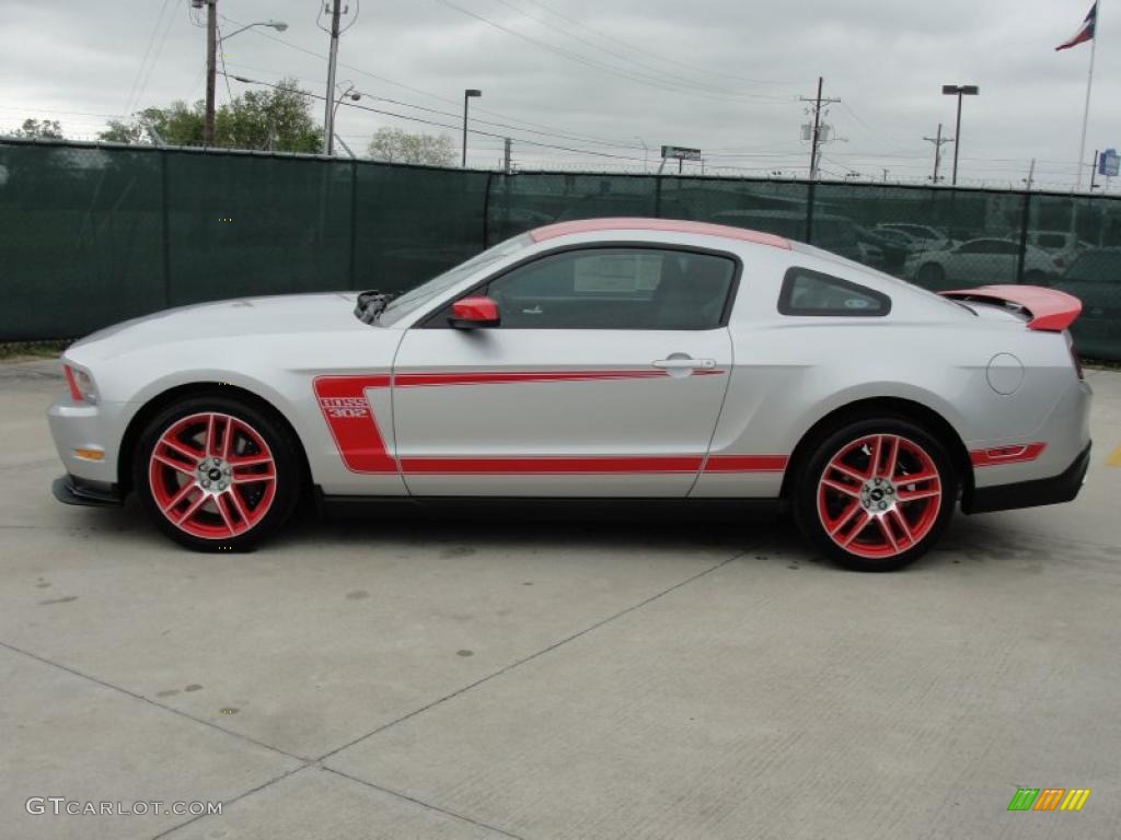 Ingot Silver Metallic/Race Red 2012 Ford Mustang Boss 302 Laguna Seca Exterior Photo #47432823