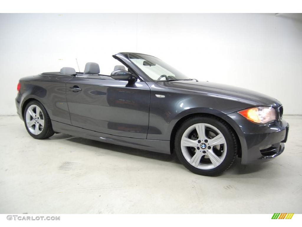 2008 1 Series 128i Convertible - Sparkling Graphite Metallic / Grey photo #2