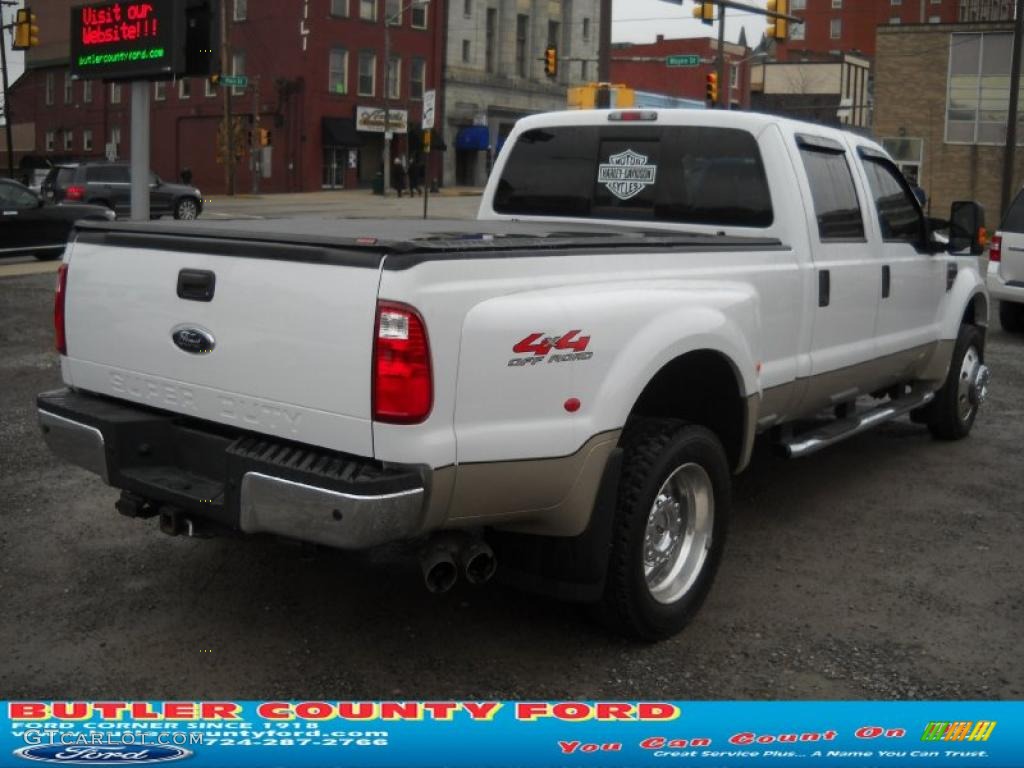 2008 F450 Super Duty Lariat Crew Cab 4x4 Dually - Oxford White / Tan photo #2