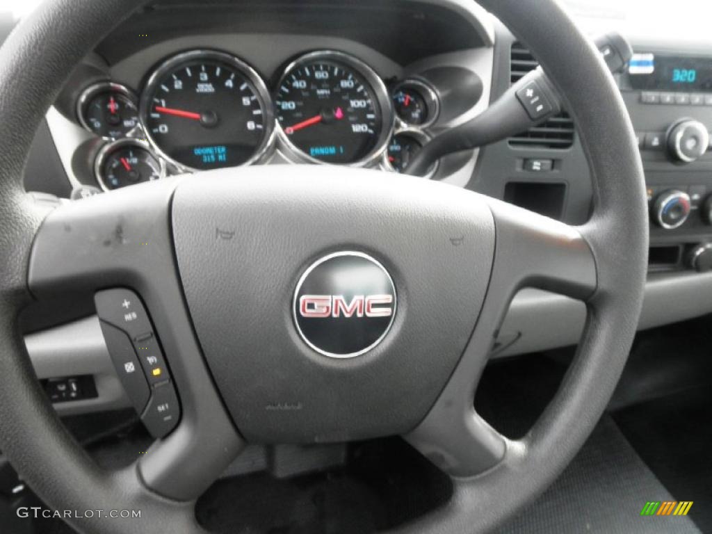 2011 GMC Sierra 3500HD Work Truck Regular Cab Utility Dark Titanium Steering Wheel Photo #47437336
