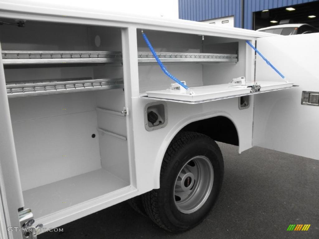 Summit White 2011 GMC Sierra 3500HD Work Truck Regular Cab Utility Exterior Photo #47437383