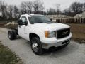 Summit White 2011 GMC Sierra 3500HD Work Truck Crew Cab 4x4 Chassis Dump Truck Exterior
