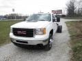 Summit White 2011 GMC Sierra 3500HD Work Truck Crew Cab 4x4 Chassis Dump Truck Exterior