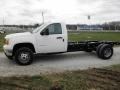 Summit White 2011 GMC Sierra 3500HD Work Truck Crew Cab 4x4 Chassis Dump Truck Exterior