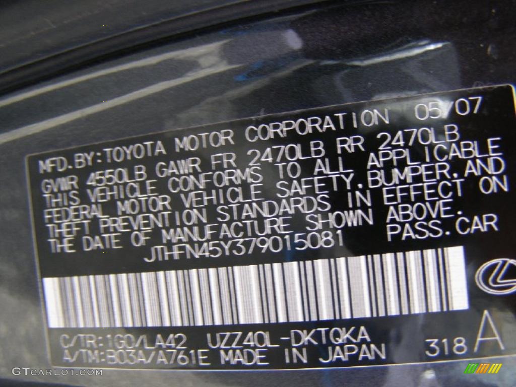 2007 SC Color Code 1G0 for Smoky Granite Mica Photo #47439087