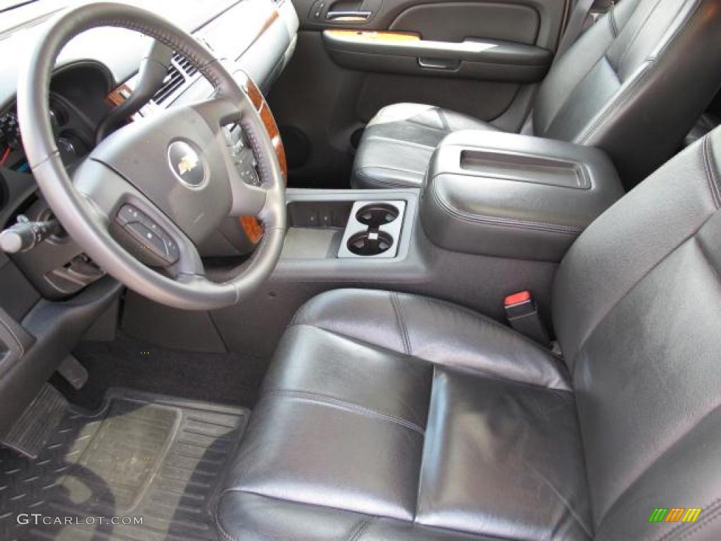 Ebony Black Interior 2007 Chevrolet Silverado 1500 LTZ Extended Cab Photo #47440650