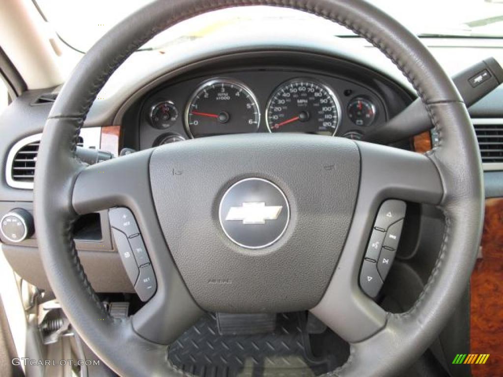2007 Chevrolet Silverado 1500 LTZ Extended Cab Ebony Black Steering Wheel Photo #47440749