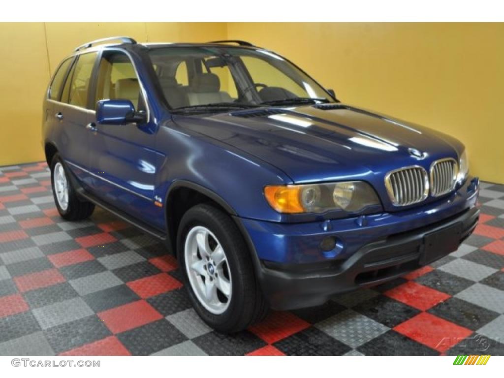 2001 X5 4.4i - Topaz Blue Metallic / Beige photo #1