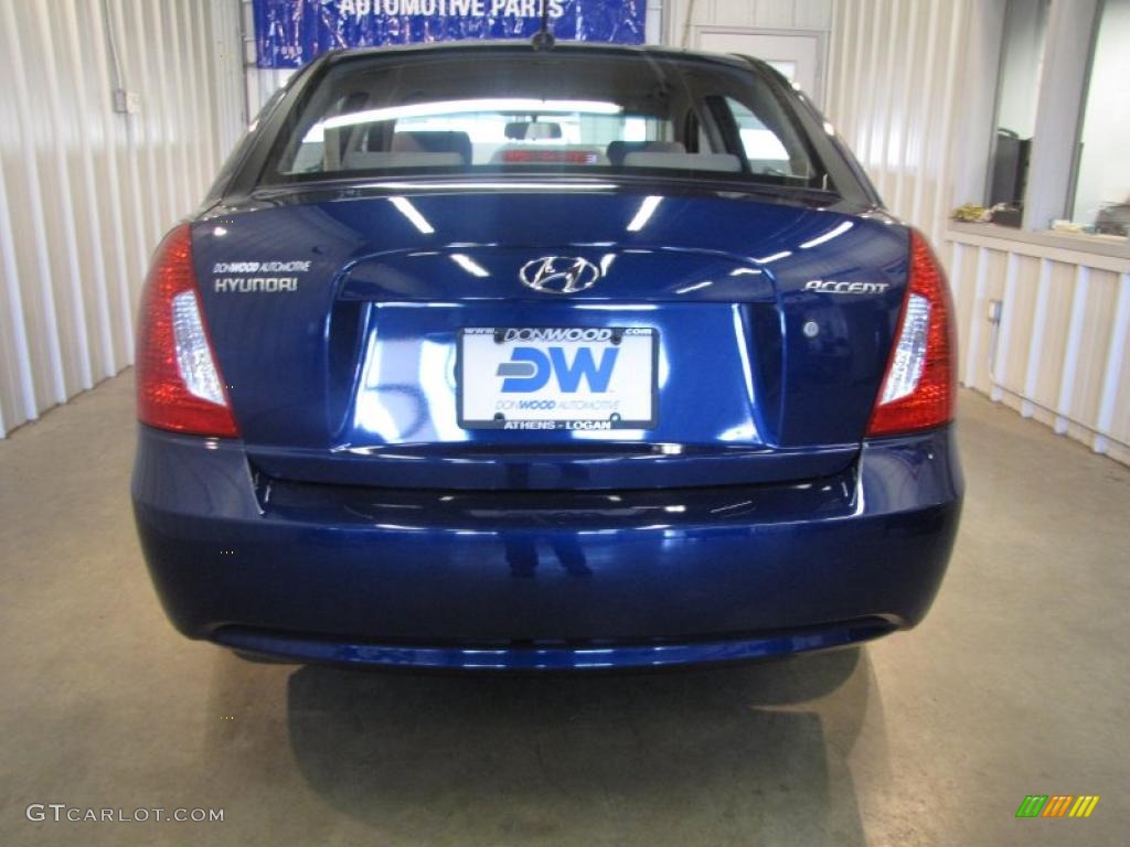2008 Accent GLS Sedan - Dark Sapphire Blue / Beige photo #3