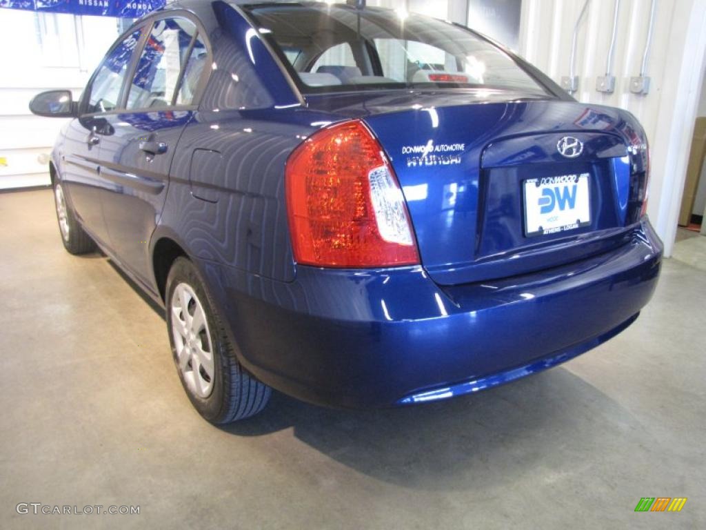 2008 Accent GLS Sedan - Dark Sapphire Blue / Beige photo #4