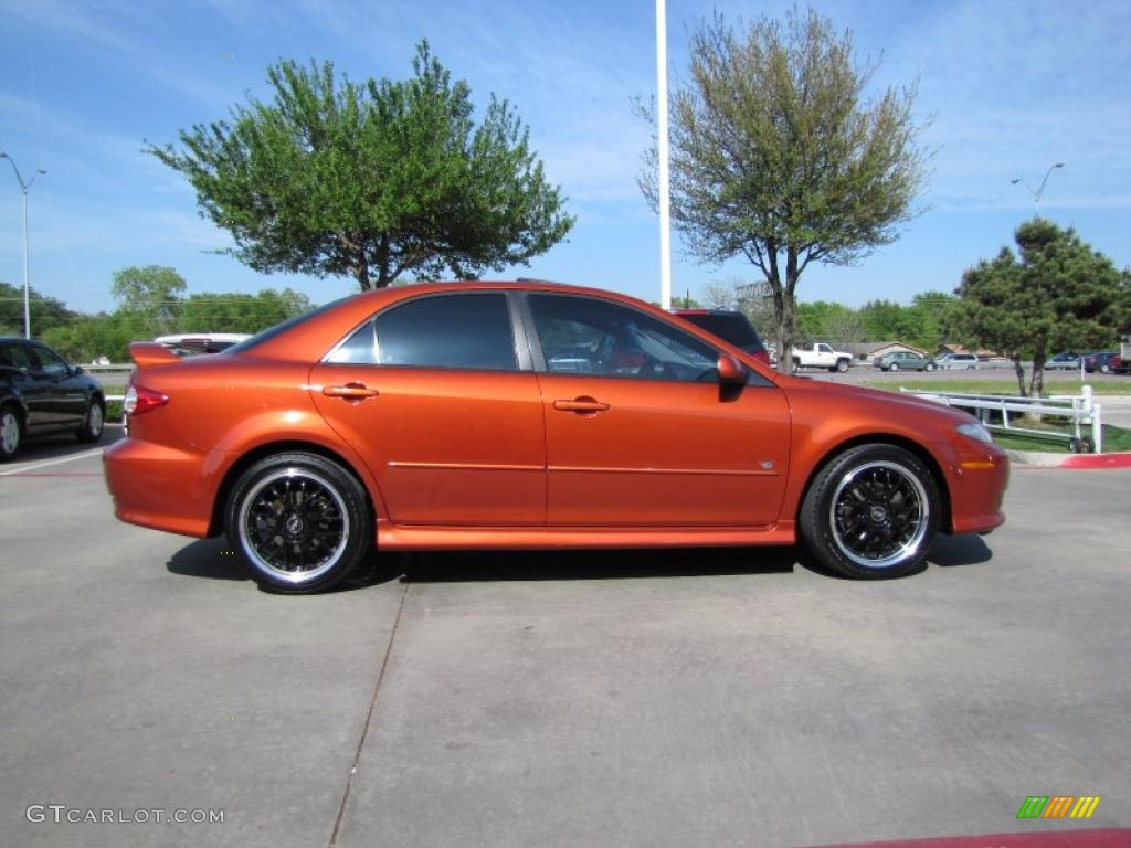 2004 MAZDA6 s Sedan - Blazing Copper Metallic / Black photo #6