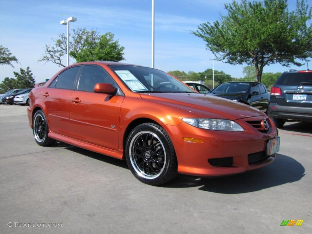 2004 MAZDA6 s Sedan - Blazing Copper Metallic / Black photo #7