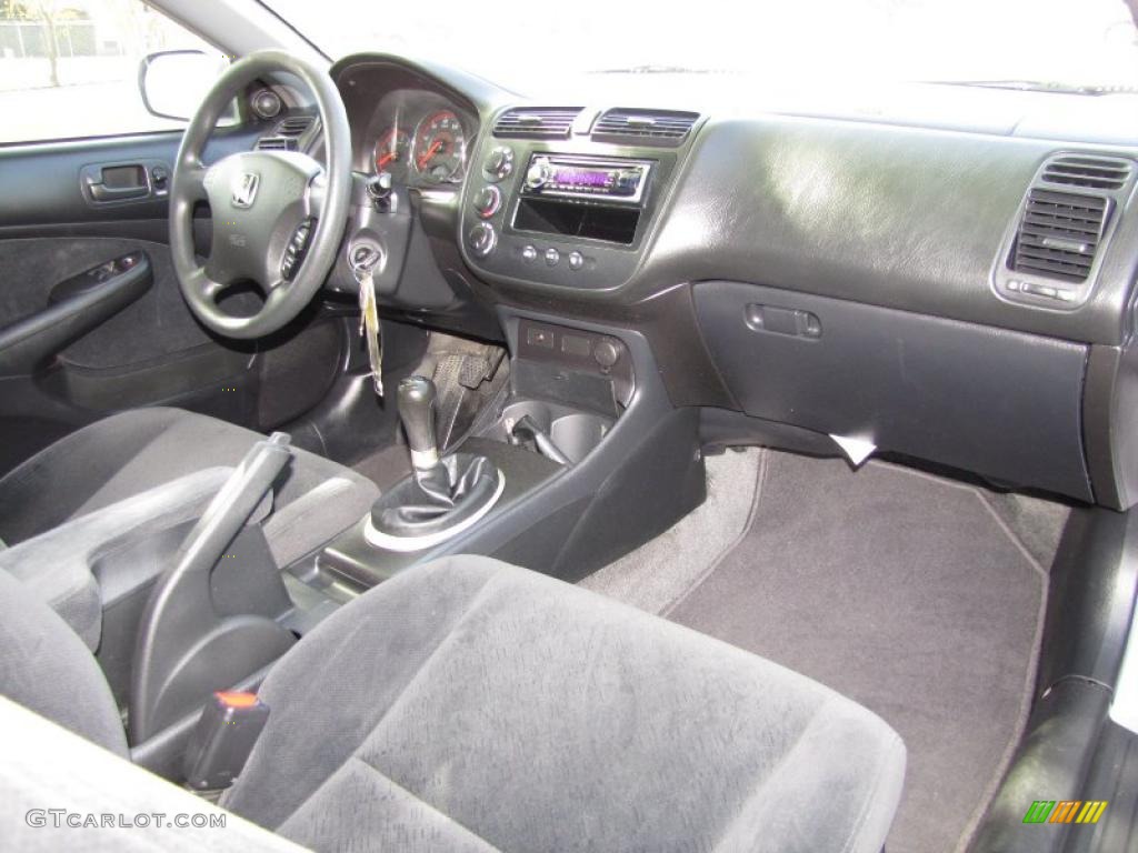 2003 Honda Civic EX Coupe Black Dashboard Photo #47447092