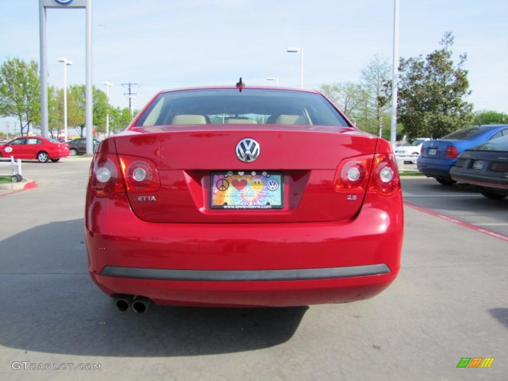 2007 Jetta 2.5 Sedan - Salsa Red / Pure Beige photo #4