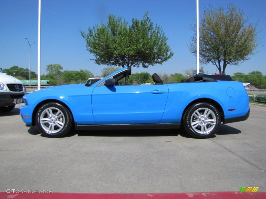 2010 Mustang V6 Convertible - Grabber Blue / Charcoal Black photo #2